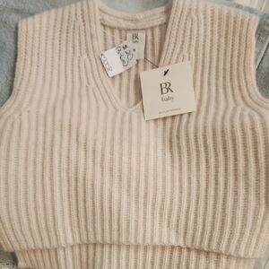 Banana Republic Cream V-Neck Sweater Vest